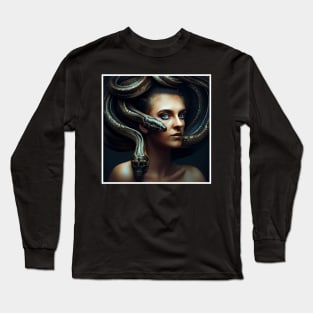 woman with snakes Long Sleeve T-Shirt